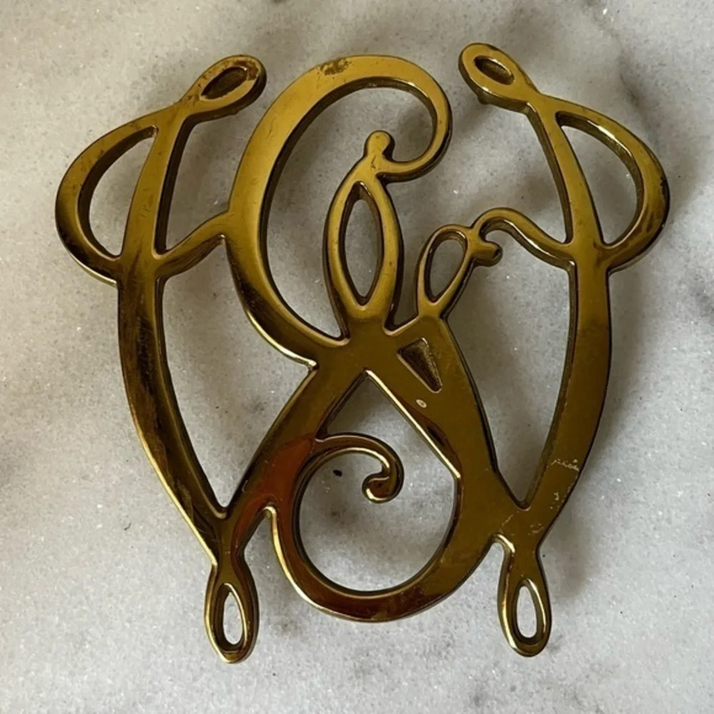 George Washington Brass Cypher Trivet Virginia Metalcrafters Bicentennial 1776